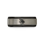 new mom present ideas – black & blue & silver tungsten salmon fly wedding band