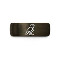 unique nurse present ideas – gunmetal & black tungsten falcon wedding band