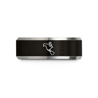 unique presents for nurses – black & grey tungsten north america stamp wedding band