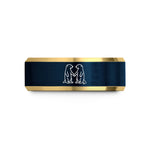 best presents for nurses – gold & blue tungsten otter pair wedding band