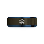 nurse present ideas 2023 – gunmetal & blue tungsten snowflake wedding band