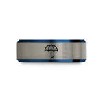 unique nurse appreciation presents – black & blue & gray tungsten umbrella open canopy wedding band