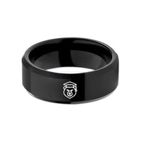 personalized jewelry for sister – black tungsten bear wedding band