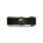 best presents for sisters – black & grey tungsten cat roses wedding band