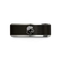 best presents for sisters – black & grey tungsten cat roses wedding band