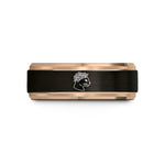 special present for sister – black & rose gold tungsten cat roses wedding band