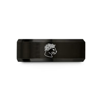 sister present ideas 2023 – black & rose gold tungsten cat roses wedding band