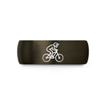 personalized presents for them – gunmetal & black tungsten mtb downhill rider wedding band