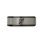 wedding present ideas men – black & blue & gray tungsten blackbeard heart wedding band