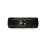 best wedding present ideas – black tungsten cat face wedding band