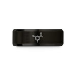 best presents for couples – black tungsten aspirin molecule wedding band