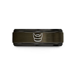 special wedding couple rings – gunmetal & black tungsten lens hood wedding band