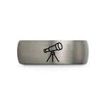 unique wedding couple presents – blue & gray tungsten telescope wedding band