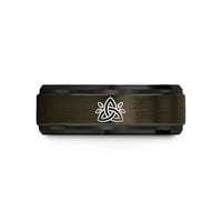unique wedding present ideas – gunmetal & black tungsten triquetra leaves wedding band