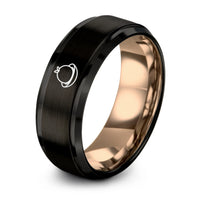 Gifts for A Wedding – black & rose gold tungsten gulab jamun ring