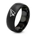 Paper Plane – Tungsten Wedding Band, 8 mm, Black Comfort-Fit Unisex