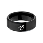 best wedding presents 2023 – black tungsten paper plane wedding band