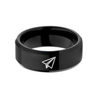 best wedding presents 2023 – black tungsten paper plane wedding band