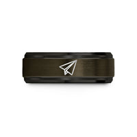 best wedding presents 2023 – gunmetal & black tungsten paper plane wedding band