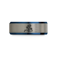 best presents for women – black & blue & silver tungsten dpv scooter diver wedding band