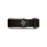 special presents for ladies – black & silver tungsten anatomical heart wedding band