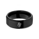 unique presents for her – black tungsten anatomical heart wedding band
