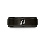 thoughtful keepsakes for her – black tungsten glissando notes wedding band