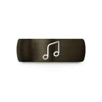 best ideas for her – gunmetal & black tungsten glissando notes wedding band
