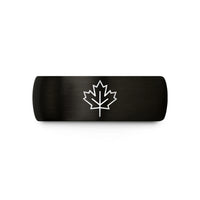 thoughtful presents for her – black & rose gold tungsten maple leaf wedding band
