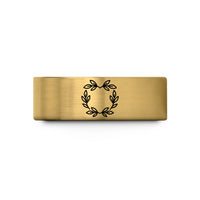 engaged rings for women – gold tungsten leafy border wedding band