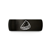 stylish rings for ladies – black & gold tungsten quesadilla wedding band