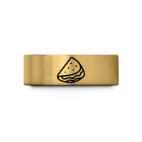stylish rings for ladies – gold tungsten quesadilla wedding band