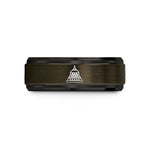 engraved presents for her – gunmetal & black tungsten borobudur wedding band