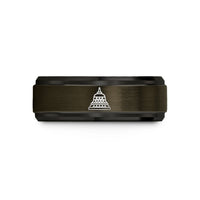 engraved presents for her – gunmetal & black tungsten borobudur wedding band