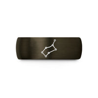 tungsten bands for her – gunmetal & black tungsten ursa major constellation wedding band