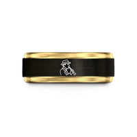 special presents for lawyers – black & gold tungsten clarinet jazz fedora wedding band