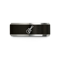 unique lawyer presents – black & silver tungsten guitar controller wedding band
