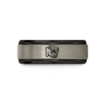 attorney present ideas – black & gray tungsten rhino wedding band