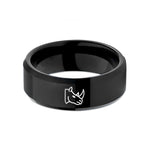 unique presents for lawyers – black tungsten rhino wedding band