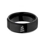 unique presents for her – black tungsten switchback trail wedding band