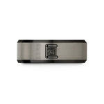 unique presents for couples – black & grey tungsten blueprint scroll wedding band
