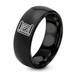 Gifts for Anniversary Couple – black tungsten blueprint scroll ring