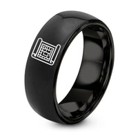 Gifts for Anniversary Couple – black tungsten blueprint scroll ring