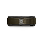 anniversary present set for – gunmetal & black tungsten blueprint scroll wedding band