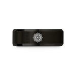 matching bands for couples – black tungsten star mandala wedding band