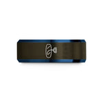 tungsten wedding bands – gunmetal & blue tungsten wakeboard handle wedding band