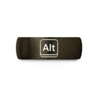 anniversary present for him – gunmetal & blue tungsten alt key wedding band