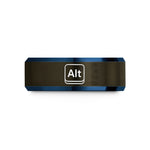 personalized presents for him – gunmetal & blue tungsten alt key wedding band