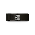 unique presents for men – black tungsten d chord wedding band