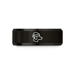 unique presents for him – black & rose gold tungsten santa hat dog wedding band